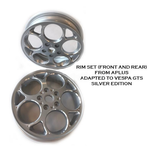Velgen Set 12'' A-Plus (Voor + Achter) Passend Op Vespa GTS - Zilver Edition