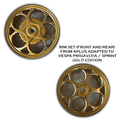 Velgen Set A-Plus (Voor + Achter) Passend Op Vespa Primavera/Sprint Gold Edition