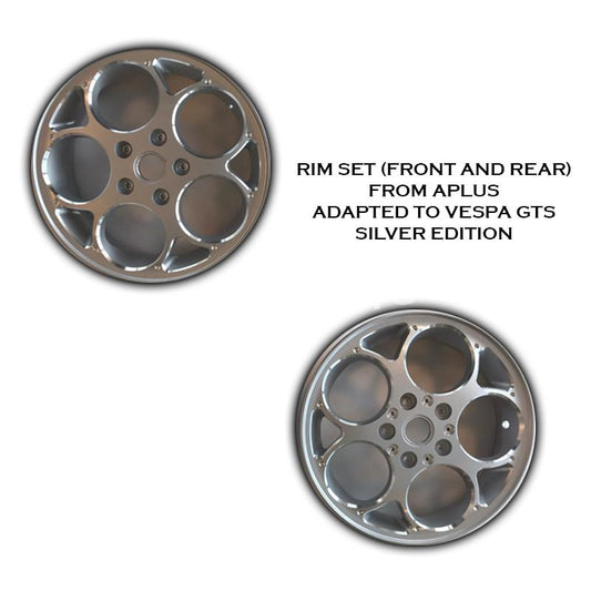 Velgen Set 12'' A-Plus (Voor + Achter) Passend Op Vespa GTS - Zilver Edition