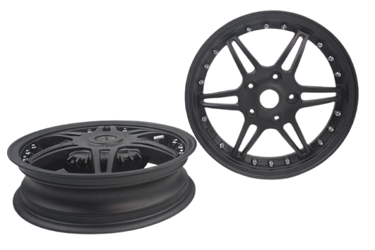 Velgen Set A-Plus (Voor + Achter) Passend Op Vespa Primavera/Spint Matt Black Edition - Sport