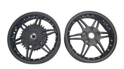 Velgen Set A-Plus (Voor + Achter) Passend Op Vespa Primavera/Spint Matt Black Edition - Sport