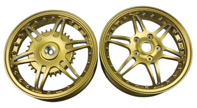 Velgen Set A-Plus (Voor + Achter) Passend Op Vespa Primavera/Sprint Gold Edition - Sport